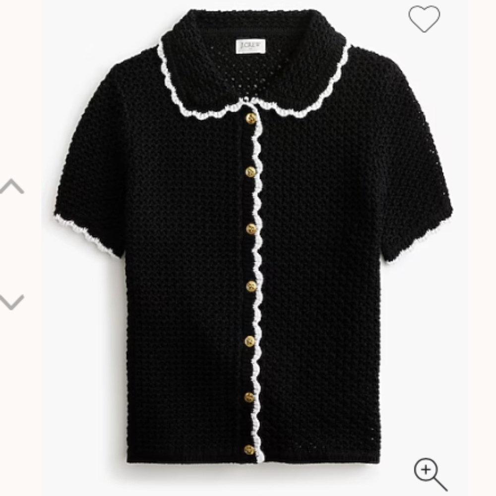 J.Crew Short-sleeve crochet cardigan sweater